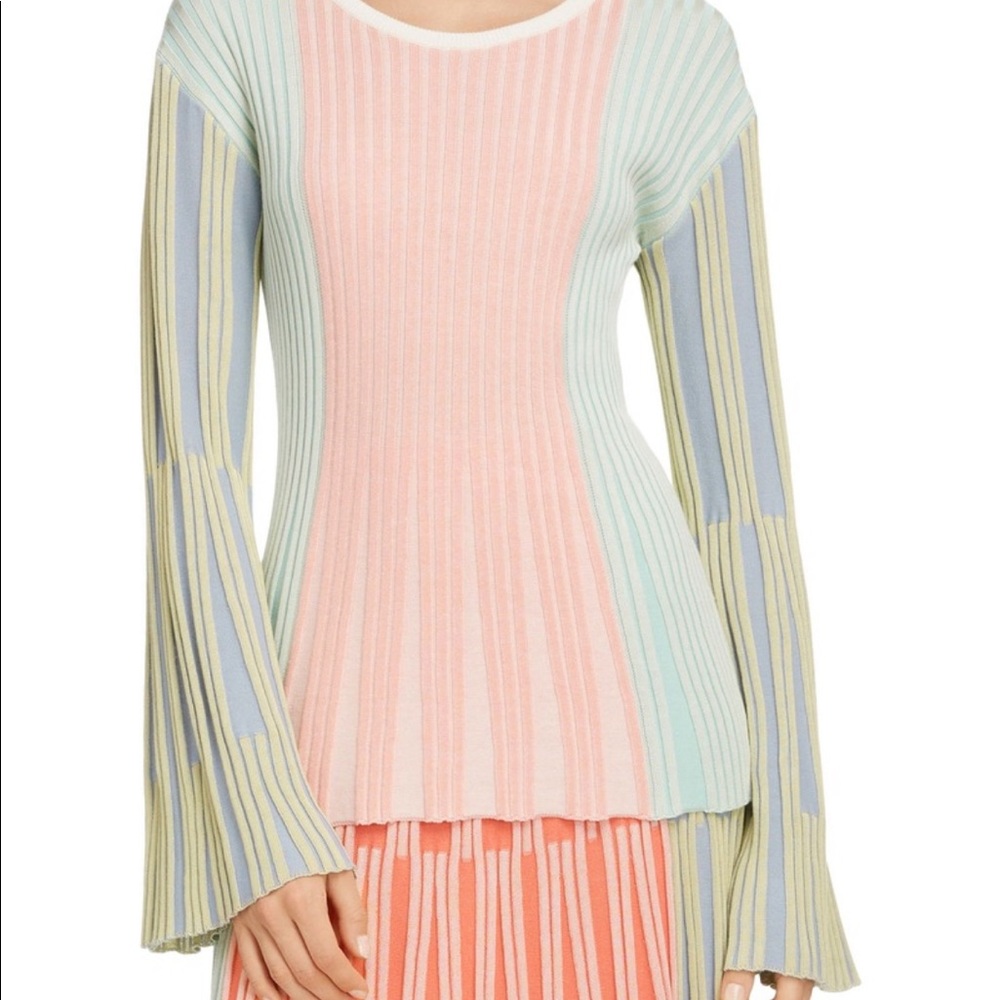 Kenzo XS set of sweater and midi skirt multi colored rib